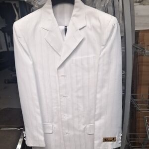 White Boys Pinstripe Blazer - Classic Formal Jacket and Pants